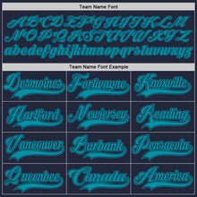 Load image into Gallery viewer, Custom Navy Teal Hockey Jersey