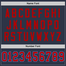 Load image into Gallery viewer, Custom Navy Red-Powder Blue Mesh Authentic Football Jersey