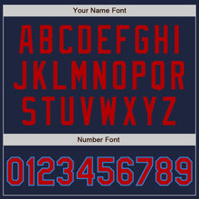 Load image into Gallery viewer, Custom Navy Red-Powder Blue Authentic Baseball Jersey