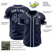 Load image into Gallery viewer, Custom Navy White Authentic Baseball Jersey