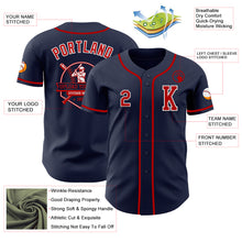 Load image into Gallery viewer, Custom Navy Red-White Authentic Baseball Jersey