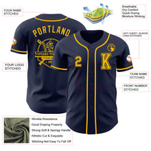 Load image into Gallery viewer, Custom Navy Gold Authentic Baseball Jersey