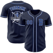 Load image into Gallery viewer, Custom Navy Royal-White Authentic Baseball Jersey