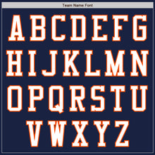 Load image into Gallery viewer, Custom Navy White-Orange Authentic Baseball Jersey