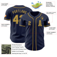 Load image into Gallery viewer, Custom Navy Old Gold Authentic Baseball Jersey