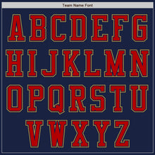 Load image into Gallery viewer, Custom Navy Red-Old Gold Authentic Baseball Jersey