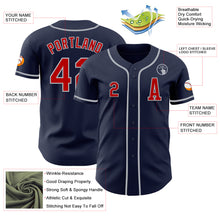 Load image into Gallery viewer, Custom Navy Red-Gray Authentic Baseball Jersey