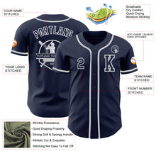 Load image into Gallery viewer, Custom Navy White-Gray Authentic Baseball Jersey