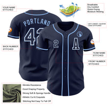 Load image into Gallery viewer, Custom Navy White-Light Blue Authentic Baseball Jersey