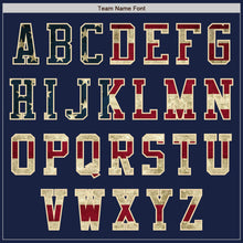 Load image into Gallery viewer, Custom Navy Vintage USA Flag-Cream Authentic Baseball Jersey