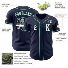 Load image into Gallery viewer, Custom Navy White-Kelly Green Authentic Baseball Jersey
