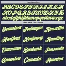 Load image into Gallery viewer, Custom Navy White-Neon Green Authentic Throwback Basketball Jersey