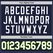 Load image into Gallery viewer, Custom Navy White-Neon Green Authentic Throwback Basketball Jersey