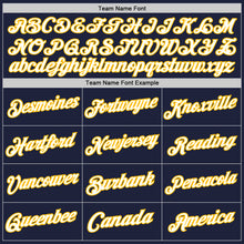 Load image into Gallery viewer, Custom Navy White-Gold Authentic Throwback Basketball Jersey