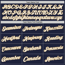 Load image into Gallery viewer, Custom Navy White-Old Gold Authentic Throwback Basketball Jersey