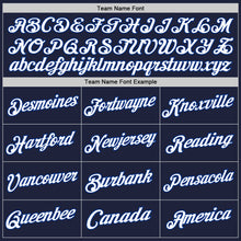 Load image into Gallery viewer, Custom Navy Royal-White Authentic Throwback Basketball Jersey