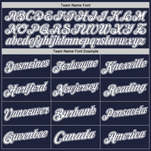 Load image into Gallery viewer, Custom Navy White Authentic Throwback Basketball Jersey