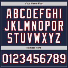 Load image into Gallery viewer, Custom Navy White-Red Authentic Baseball Jersey