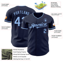 Load image into Gallery viewer, Custom Navy Light Blue Authentic Baseball Jersey