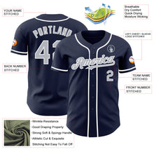 Load image into Gallery viewer, Custom Navy Gray-White Authentic Baseball Jersey