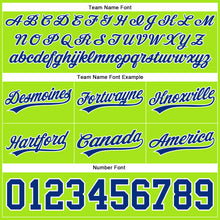 Load image into Gallery viewer, Custom Neon Green Royal-White Authentic Throwback Basketball Shorts