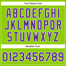 Load image into Gallery viewer, Custom Neon Green Purple-White Authentic Baseball Jersey