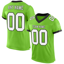 Load image into Gallery viewer, Custom Neon Green White-Black Mesh Authentic Football Jersey