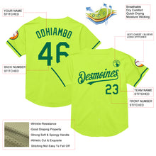 Load image into Gallery viewer, Custom Neon Green Kelly Green Mesh Authentic Throwback Baseball Jersey