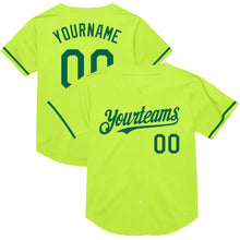 Load image into Gallery viewer, Custom Neon Green Kelly Green Mesh Authentic Throwback Baseball Jersey