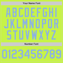 Load image into Gallery viewer, Custom Neon Green Light Blue Mesh Authentic Throwback Baseball Jersey