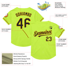 Load image into Gallery viewer, Custom Neon Green Black-Gold Mesh Authentic Throwback Baseball Jersey