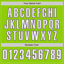 Load image into Gallery viewer, Custom Neon Green White-Purple Authentic Baseball Jersey