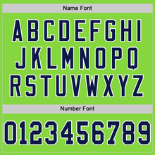 Load image into Gallery viewer, Custom Neon Green Navy-White Mesh Authentic Throwback Football Jersey