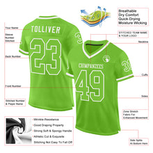 Load image into Gallery viewer, Custom Neon Green White Mesh Authentic Throwback Football Jersey