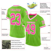 Load image into Gallery viewer, Custom Neon Green Pink-White Mesh Authentic Throwback Football Jersey
