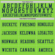 Load image into Gallery viewer, Custom Neon Green Red-Navy Mesh Authentic Throwback Football Jersey