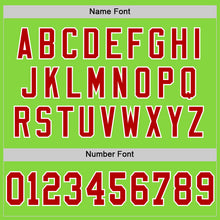 Load image into Gallery viewer, Custom Neon Green Red-White Mesh Authentic Throwback Football Jersey