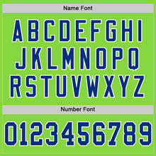 Load image into Gallery viewer, Custom Neon Green Royal-White Mesh Authentic Throwback Football Jersey