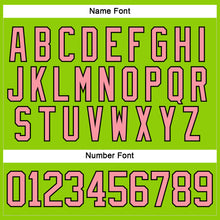Load image into Gallery viewer, Custom Neon Green Medium Pink-Black Hockey Lace Neck Jersey