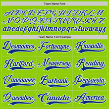 Load image into Gallery viewer, Custom Neon Green Royal-White Hockey Lace Neck Jersey