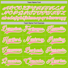 Load image into Gallery viewer, Custom Neon Green Medium Pink-White Hockey Lace Neck Jersey