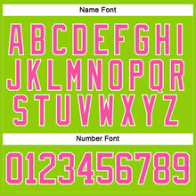Load image into Gallery viewer, Custom Neon Green Pink-White Hockey Lace Neck Jersey