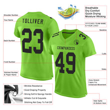 Load image into Gallery viewer, Custom Neon Green Black Mesh Authentic Football Jersey