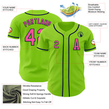 Load image into Gallery viewer, Custom Neon Green Pink-Navy Authentic Baseball Jersey