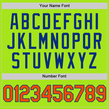 Load image into Gallery viewer, Custom Neon Green Orange-Royal Authentic Throwback Basketball Jersey