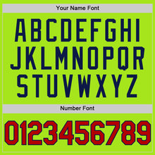 Load image into Gallery viewer, Custom Neon Green Red-Navy Authentic Throwback Basketball Jersey