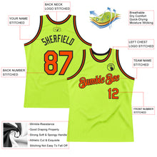 Load image into Gallery viewer, Custom Neon Green Orange-Black Authentic Throwback Basketball Jersey