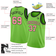 Load image into Gallery viewer, Custom Neon Green Medium Pink-Black Authentic Basketball Jersey