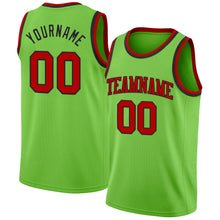 Load image into Gallery viewer, Custom Neon Green Red-Black Authentic Basketball Jersey