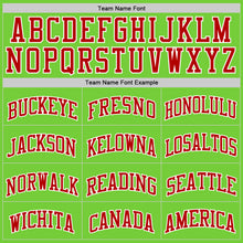 Load image into Gallery viewer, Custom Neon Green Red-White Authentic Basketball Jersey